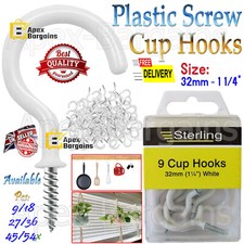 9/18/54 x Cup Hooks Screw In