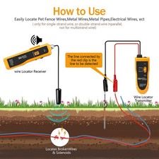 Underground Cable Wire Locator Tracker Pet Fence Wires Lan Tester With Earphone