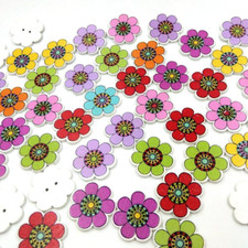 20-50pcs Flower Shaped Wooden