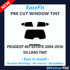 EasyFit Static Pre Cut Window Tint For Peugeot 407 Estate 2004-10 - 5% Limo Rear