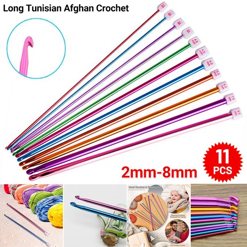 11pcs long tunisian afghan - long,