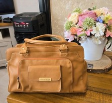 Genuine Mid Tan Leather Double Handled Bag, Joshua Taylor