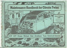 CITROEN 2CV 3CV DYANE AMI ACADIANE MEHARI 1967-88 OWNERS MAINTENANCE HANDBOOK
