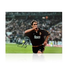 Raul Signed Real Madrid Football Photo