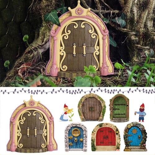 Wooden mini fairy garden - fairy, door