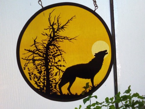 Sunset wolf dream catcher - wolf,