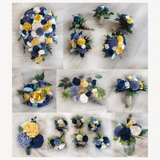 Blue Gold Bridal Bouquet