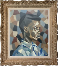 WOMAN PAINTER TRAVEL ANGEL 1960 PORTRAIT AFRICANIST CUBIST SENEGAL DAKAR (9)