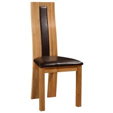 SOLID OAK DINING CHAIR x 2