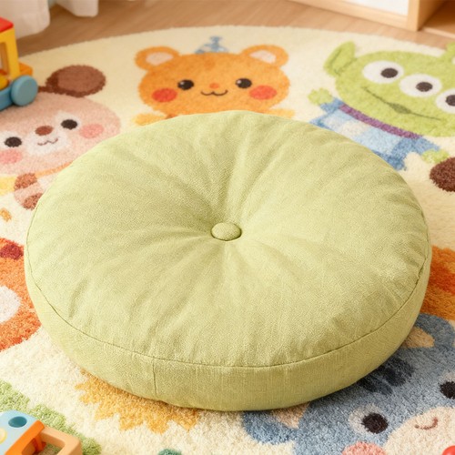 Linen round floor cushion - floor, cushion-