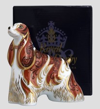 Royal Crown Derby ‘American Spaniel’ Boxed Paperweight 1st Quality Gold Stopper