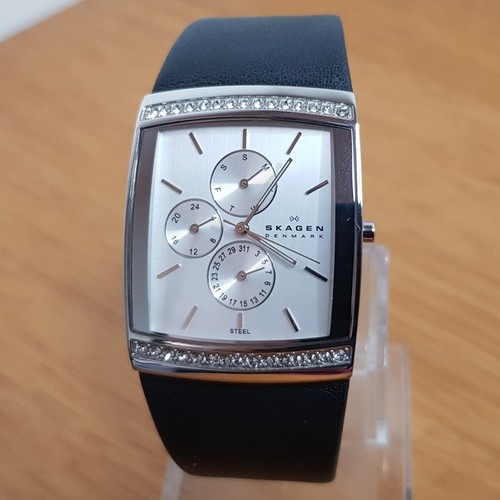 Ladies black leather - leather, skagen