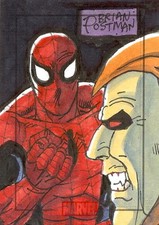 Marvel Heroes & Villains Sketch Card drawn by Brian Postman - Rittenhouse