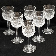 6 x  THOMAS WEBB Lead Crystal NORMANDY Cut Sherry Glasses