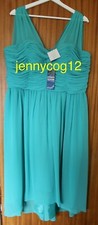 M&S Marks & Spencer Light Aqua Bridesmaid Special Occasion Wedding Dress 18 NEW