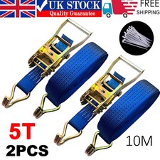 Heavy Duty Ratchet Straps 10m x 50mm Tie Down Secure Cargo Lorry Truck