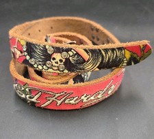 Ed Hardy Leather Belt Pink