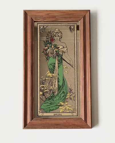 Vintage mucha mirror picture - vintage,