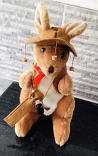 Australian Plush Kangaroo Soft Toy. 12”. With Accessories