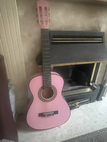 Pink guitar - pink,