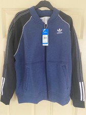 Adidas Originals Superstar Fleece Track Top Sz Large Blue & Black SST Jacket