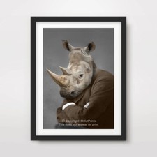 RHINO ANIMAL ART PRINT POSTER