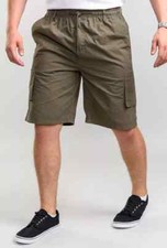 D555 Duke Big Mens Cargo Shorts Elasticated Waist Khaki 2XL-8XL KS20462K