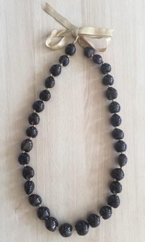 Kukui hawaiian lei - hawaiian, brown