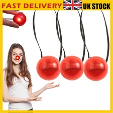 3 Pcs LED Red Glowing Clown Noses for Party Dress-Up Stage Props UK