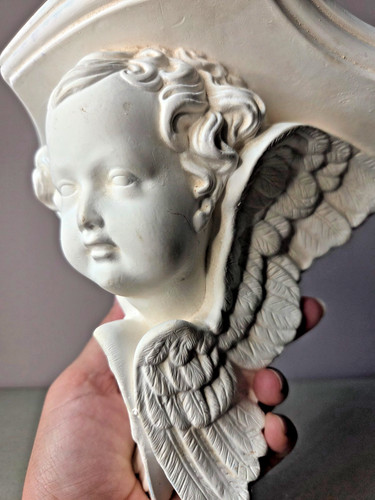 Vintage winged cherub angel - winged,