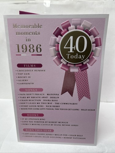 40th birthday - in, 1986)