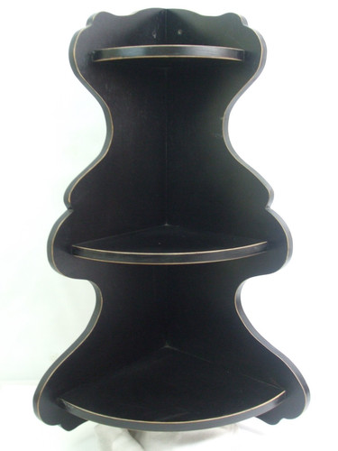 Corner wooden shelf tier - wooden, 3