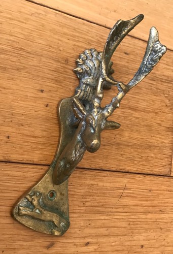 Solid brass stag head - solid, door