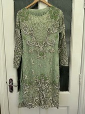 Mint and green and silver wedding outfit / Pakistani / Indian outfit style
