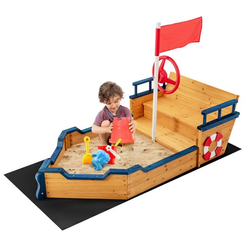 Kids wooden sandbox pirate - wooden,