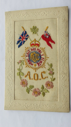 Postcard ww1 silk army - ww1, silk,