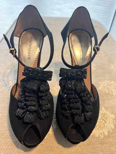 Emporio armani black suede - black,