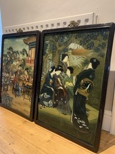 Pair of Chinese reverse paintings on glass