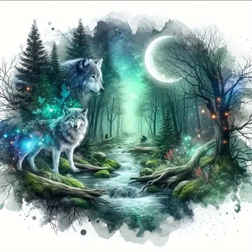 Wolf enchanted forest fantasy - enchanted,