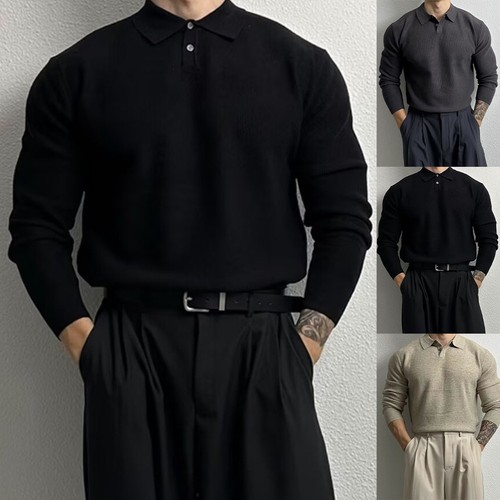 Men knitted for polo sweater - men,
