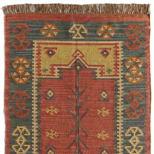 Kilim wool jute rug - kilim,