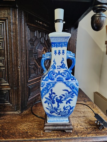 Large vintage blue and - and, white