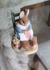 beatrix potter figurines mrs rabbit with flopsy bunny