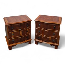 Pair Serpentine Bedside Chests