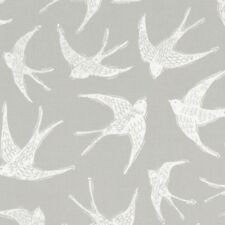  CLARKE and CLARKE (STUDIO G) 100% COTTON CURTAIN FABRIC/CRAFT FLY AWAY Grey p/m
