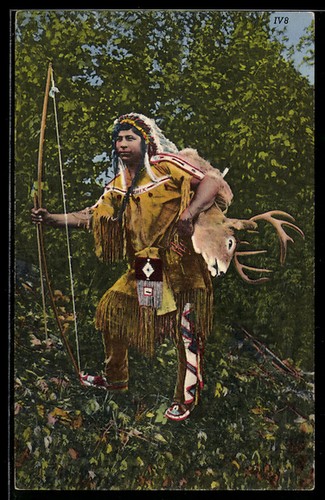 Postcard native american - native, with