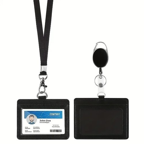 Leather vertical badge - leather,