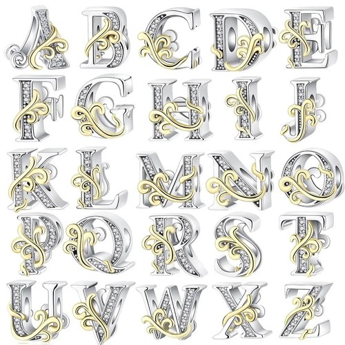 925 silver cz alphabet - a-z,