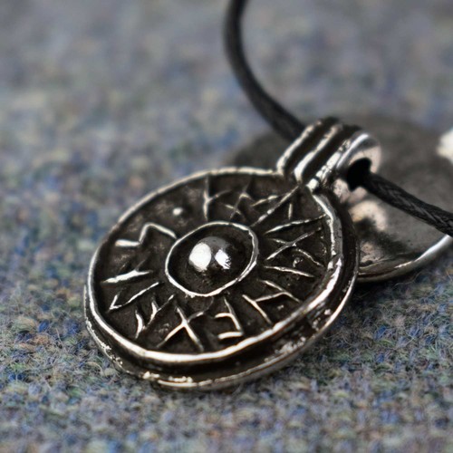Viking shield pendant - viking,