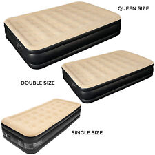 Inflatable High Raised Double Air Bed Mattress Builtin Electric Pump 3 Size Beds